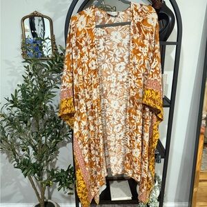 Dress Forum Floral Kimono Cardigan in Orange size small